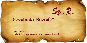 Szvoboda Rezső névjegykártya